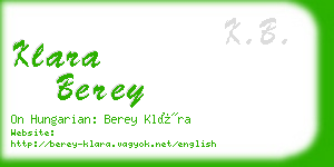 klara berey business card